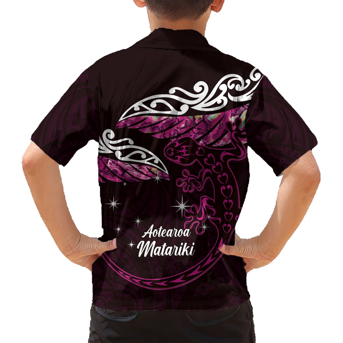 New Zealand Matariki Hawaiian Shirt Maori New Year Silver Fern And Lizard - Pink LT14 - Polynesian Pride