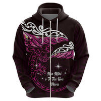 New Zealand Matariki Hoodie Maori New Year Silver Fern And Lizard - Pink LT14 - Polynesian Pride