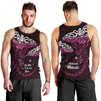 New Zealand Matariki Men Tank Top Maori New Year Silver Fern And Lizard - Pink LT14 - Polynesian Pride