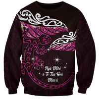 New Zealand Matariki Sweatshirt Maori New Year Silver Fern And Lizard - Pink LT14 Unisex Pink - Polynesian Pride