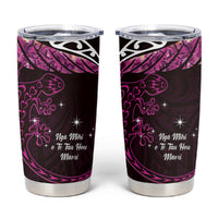 New Zealand Matariki Tumbler Cup Maori New Year Silver Fern And Lizard - Pink LT14 Pink - Polynesian Pride
