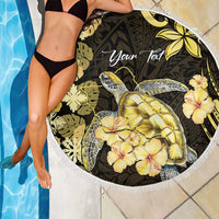 Personalised Aloha Hawaii Oahu Island Beach Blanket Gathering Place Sea Turtle Ilima Flowers LT14 - Polynesian Pride