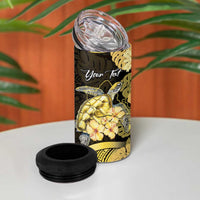 Personalised Aloha Hawaii Oahu Island 4 in 1 Can Cooler Tumbler Gathering Place Sea Turtle Ilima Flowers LT14 - Polynesian Pride