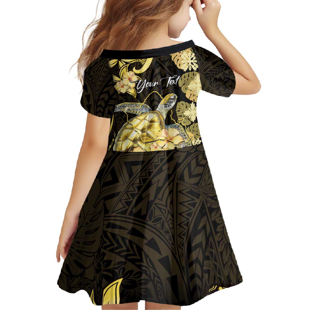 Personalised Aloha Hawaii Oahu Island Family Matching Off Shoulder Maxi Dress and Hawaiian Shirt Gathering Place Sea Turtle Ilima Flowers LT14 - Polynesian Pride