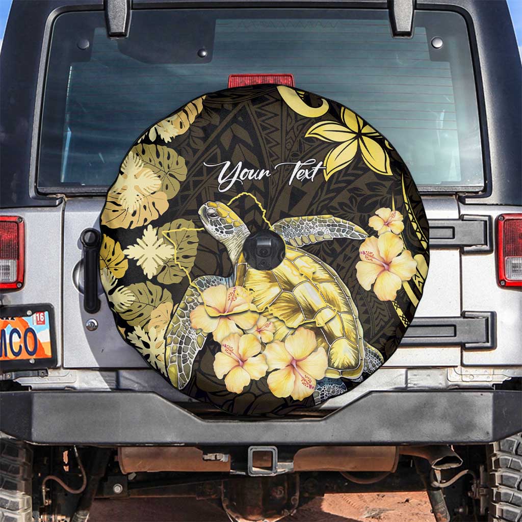 Personalised Aloha Hawaii Oahu Island Spare Tire Cover Gathering Place Sea Turtle Ilima Flowers LT14 Yellow - Polynesian Pride