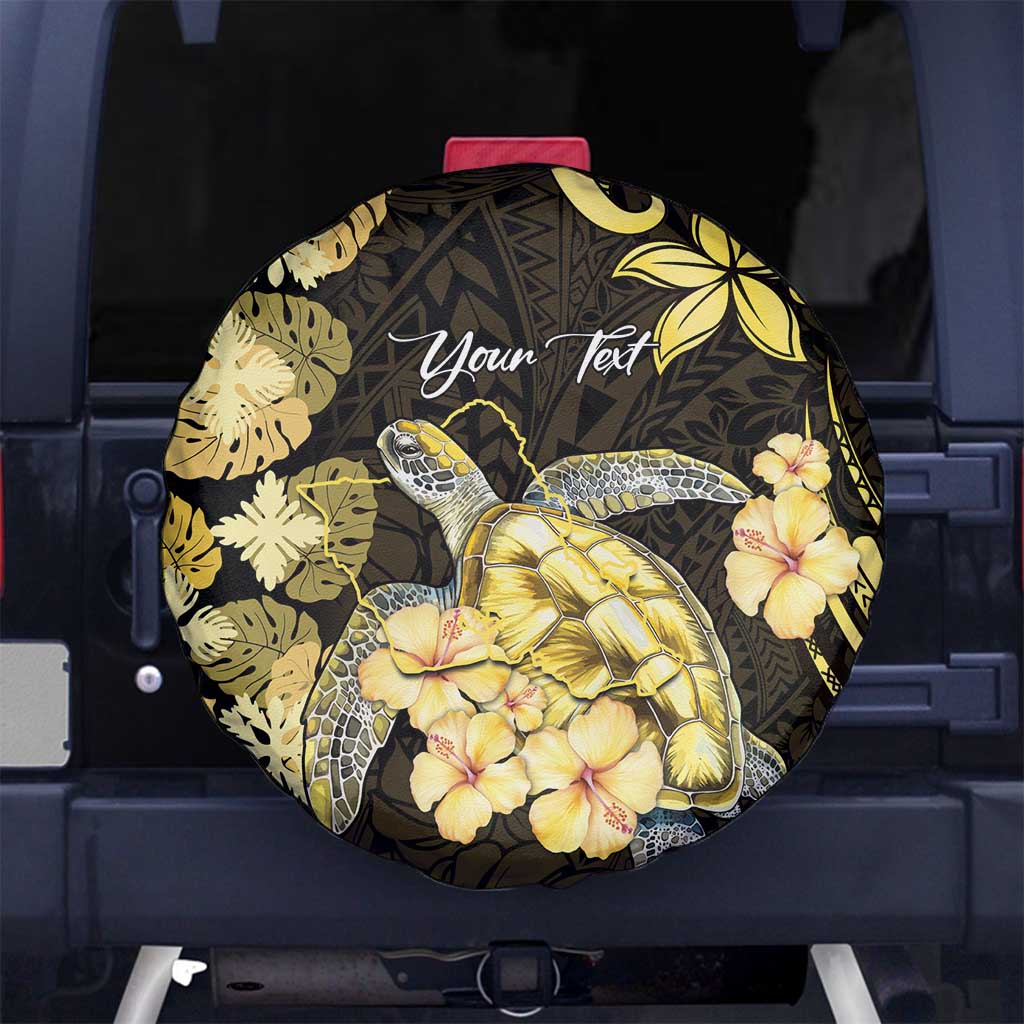 Personalised Aloha Hawaii Oahu Island Spare Tire Cover Gathering Place Sea Turtle Ilima Flowers LT14 No hole Yellow - Polynesian Pride