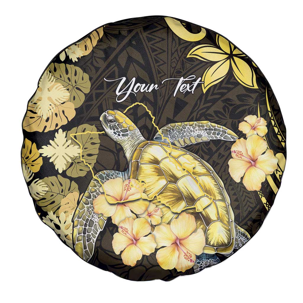 Personalised Aloha Hawaii Oahu Island Spare Tire Cover Gathering Place Sea Turtle Ilima Flowers LT14 - Polynesian Pride