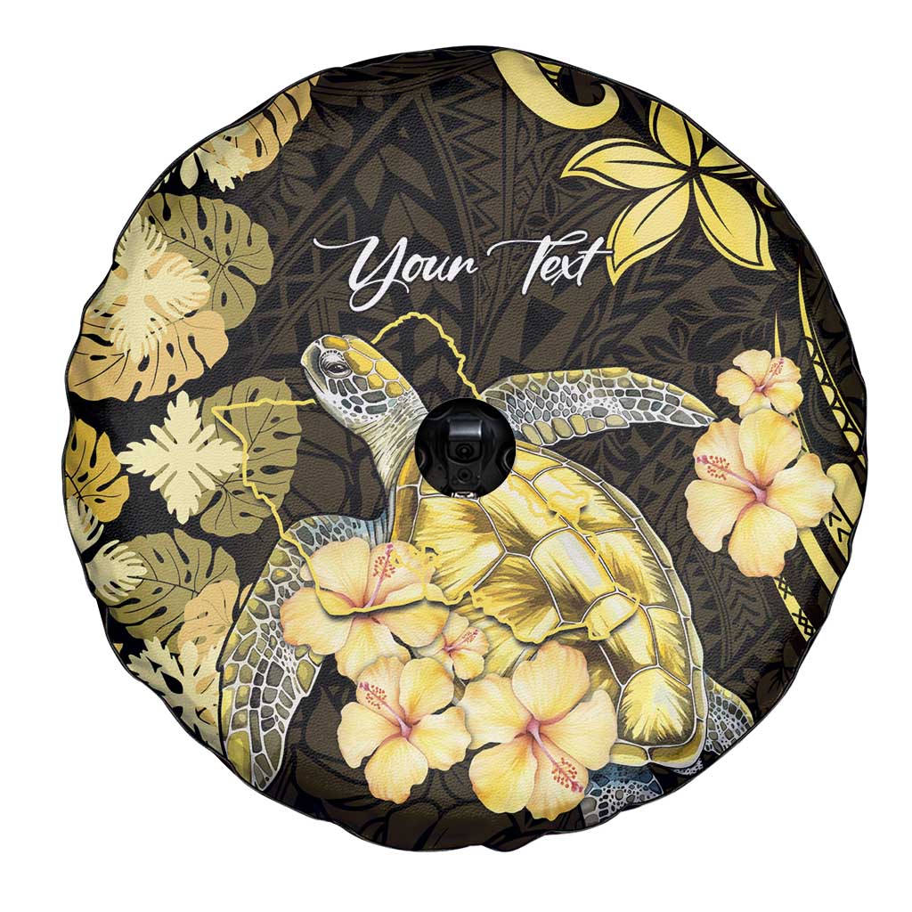 Personalised Aloha Hawaii Oahu Island Spare Tire Cover Gathering Place Sea Turtle Ilima Flowers LT14 - Polynesian Pride