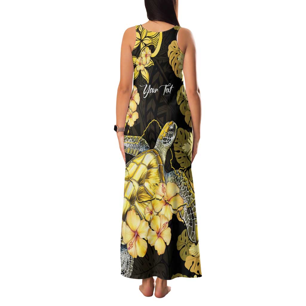 Personalised Aloha Hawaii Oahu Island Tank Maxi Dress Gathering Place Sea Turtle Ilima Flowers LT14 - Polynesian Pride