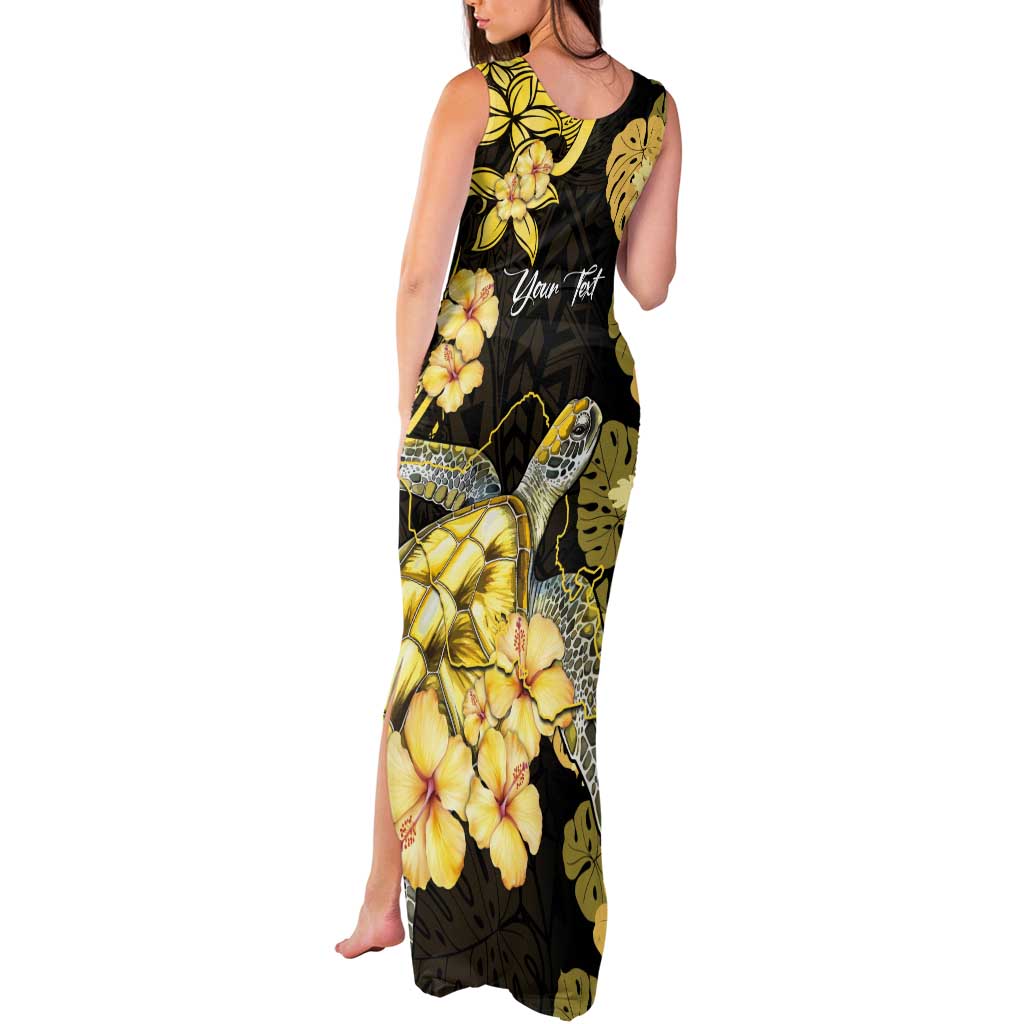 Personalised Aloha Hawaii Oahu Island Tank Maxi Dress Gathering Place Sea Turtle Ilima Flowers LT14 - Polynesian Pride