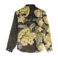 Personalised Aloha Hawaii Oahu Island Women Casual Shirt Gathering Place Sea Turtle Ilima Flowers LT14 - Polynesian Pride