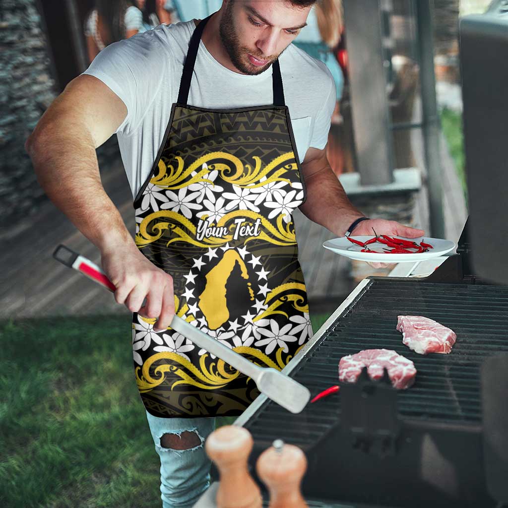 Personalised Cook Islands Aitutaki Apron Tiare Maori Polynesian Waves Tattoo