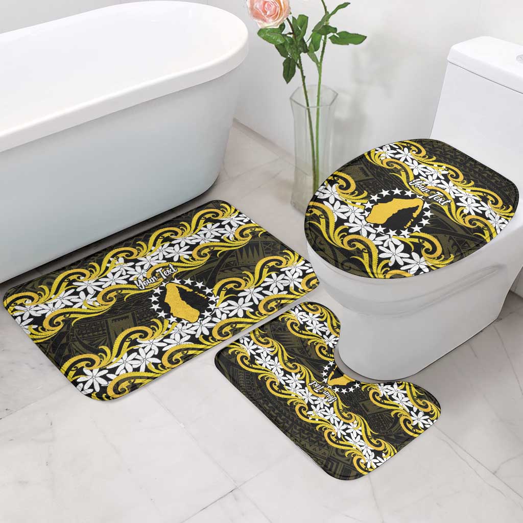Personalised Cook Islands Aitutaki Bathroom Set Tiare Maori Polynesian Waves Tattoo