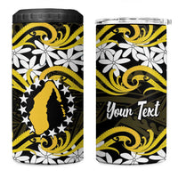 Personalised Cook Islands Aitutaki 4 in 1 Can Cooler Tumbler Tiare Maori Polynesian Waves Tattoo LT14 One Size: 16 oz Yellow - Polynesian Pride