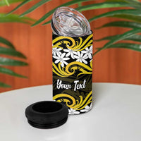 Personalised Cook Islands Aitutaki 4 in 1 Can Cooler Tumbler Tiare Maori Polynesian Waves Tattoo LT14 - Polynesian Pride