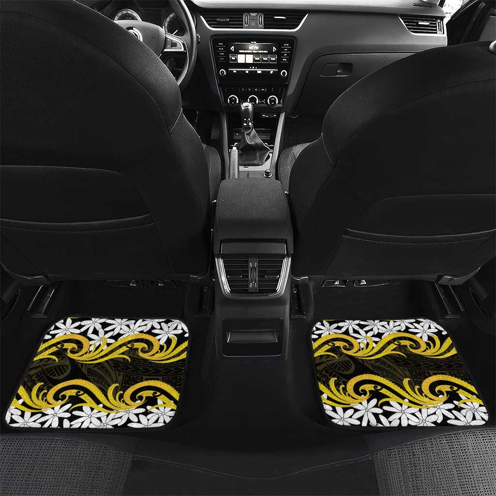 Personalised Cook Islands Aitutaki Car Mats Tiare Maori Polynesian Waves Tattoo