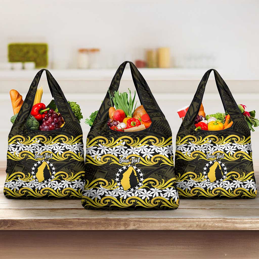 Personalised Cook Islands Aitutaki Grocery Bag Tiare Maori Polynesian Waves Tattoo