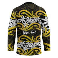 Personalised Cook Islands Aitutaki Hockey Jersey Tiare Maori Polynesian Waves Tattoo