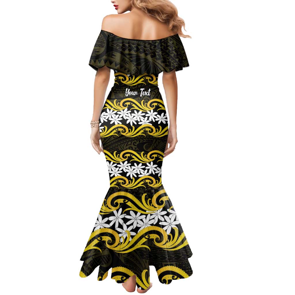 Personalised Cook Islands Aitutaki Mermaid Dress Tiare Maori Polynesian Waves Tattoo