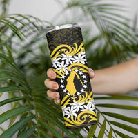 Personalised Cook Islands Aitutaki Skinny Tumbler Tiare Maori Polynesian Waves Tattoo LT14 - Polynesian Pride