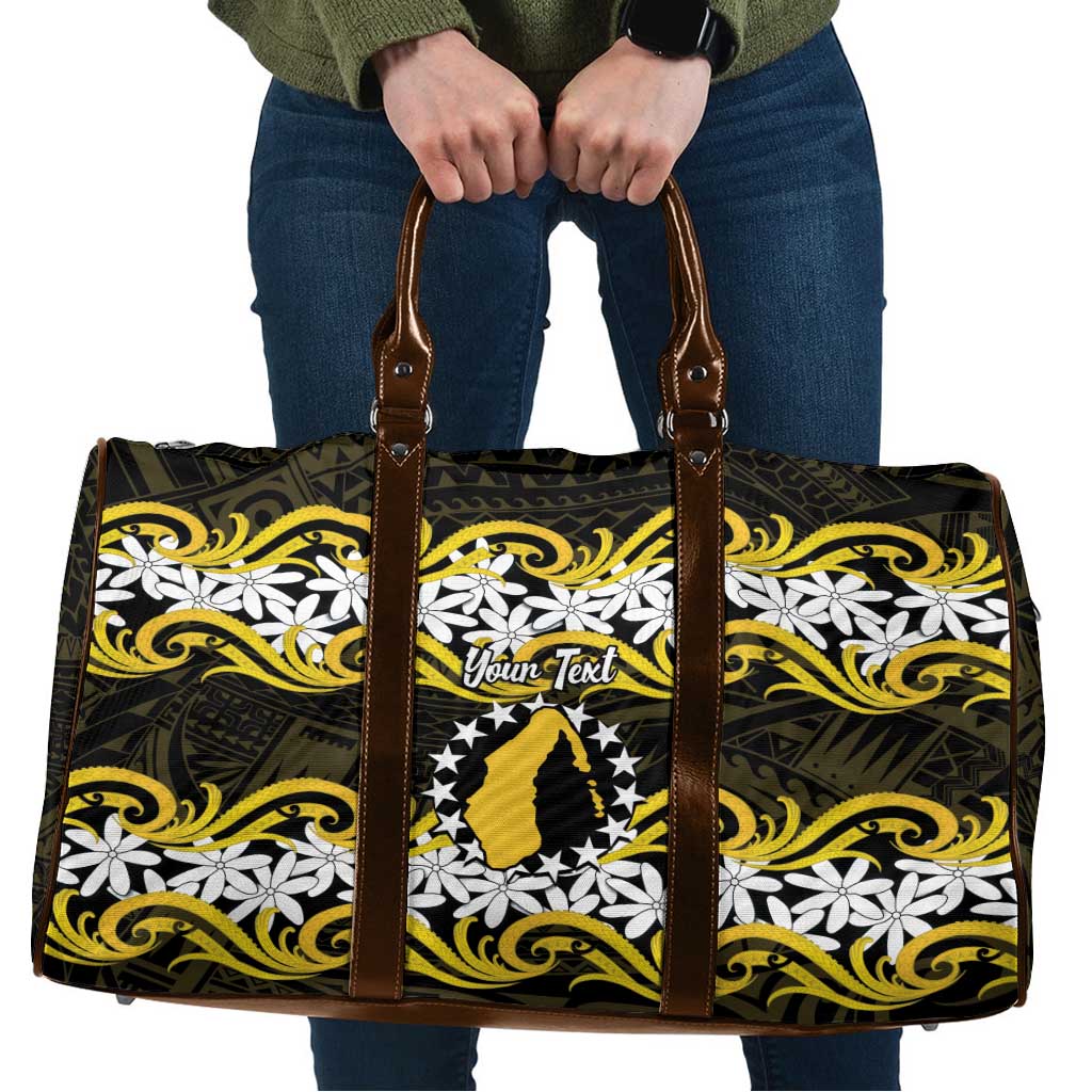 Personalised Cook Islands Aitutaki Travel Bag Tiare Maori Polynesian Waves Tattoo
