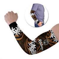 Personalised Cook Islands Rakahanga Arm Sleeves Tiare Maori Polynesian Waves Tattoo LT14 Set of 2 Orange - Polynesian Pride