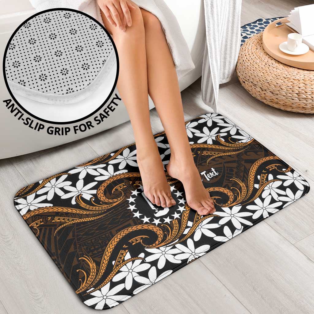 Personalised Cook Islands Rakahanga Bathroom Set Tiare Maori Polynesian Waves Tattoo