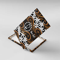 Personalised Cook Islands Rakahanga Canvas Wall Art Tiare Maori Polynesian Waves Tattoo LT14 With Frame Orange - Polynesian Pride