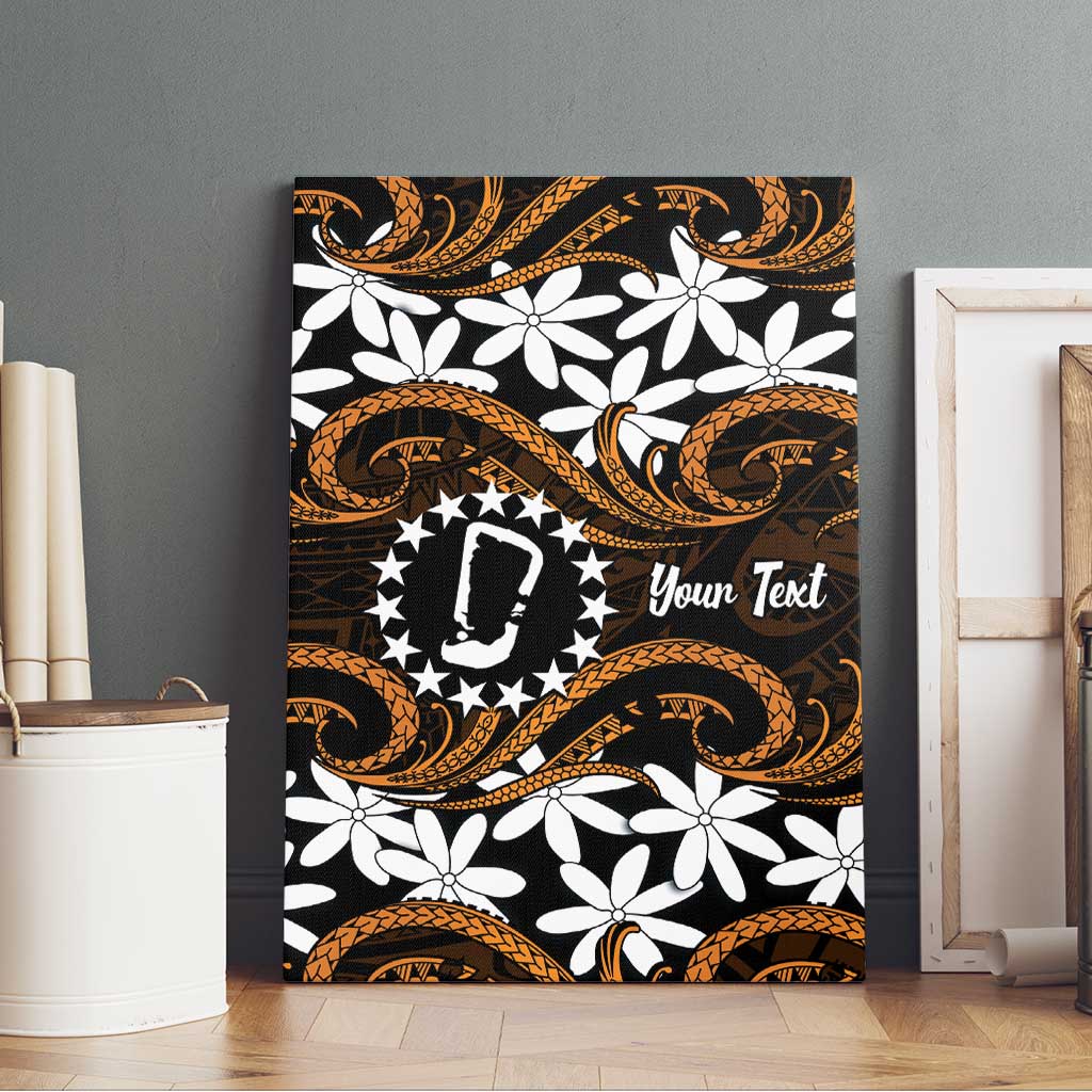 Personalised Cook Islands Rakahanga Canvas Wall Art Tiare Maori Polynesian Waves Tattoo LT14 - Polynesian Pride