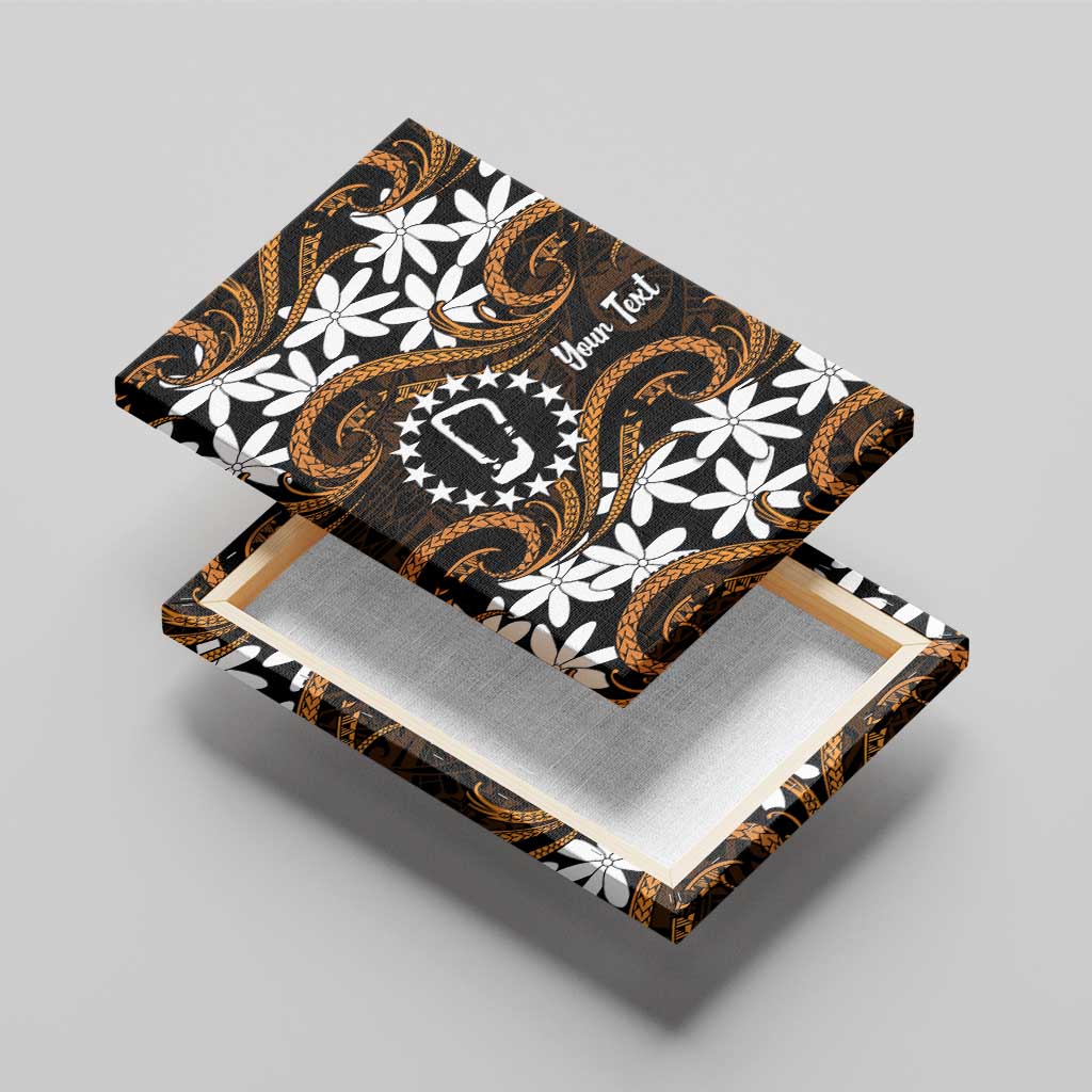 Personalised Cook Islands Rakahanga Canvas Wall Art Tiare Maori Polynesian Waves Tattoo LT14 - Polynesian Pride