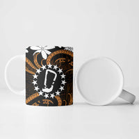 Personalised Cook Islands Rakahanga Ceramic Mug Tiare Maori Polynesian Waves Tattoo