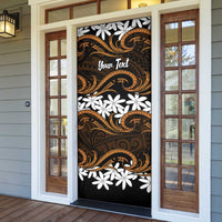Personalised Cook Islands Rakahanga Door Cover Tiare Maori Polynesian Waves Tattoo