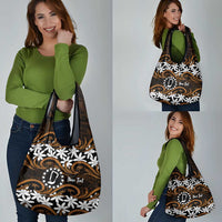 Personalised Cook Islands Rakahanga Grocery Bag Tiare Maori Polynesian Waves Tattoo