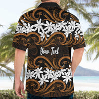 Personalised Cook Islands Rakahanga Hawaiian Shirt Tiare Maori Polynesian Waves Tattoo