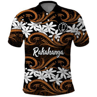 Personalised Cook Islands Rakahanga Polo Shirt Tiare Maori Polynesian Waves Tattoo