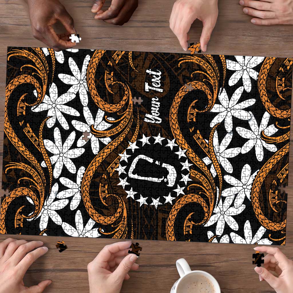 Personalised Cook Islands Rakahanga Puzzle Tiare Maori Polynesian Waves Tattoo