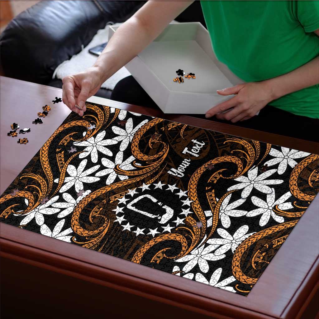 Personalised Cook Islands Rakahanga Puzzle Tiare Maori Polynesian Waves Tattoo