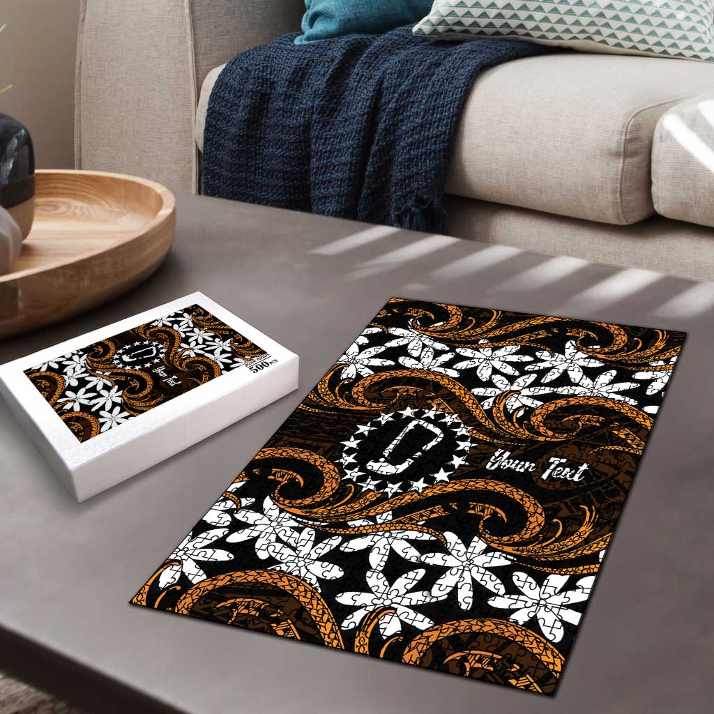 Personalised Cook Islands Rakahanga Puzzle Tiare Maori Polynesian Waves Tattoo