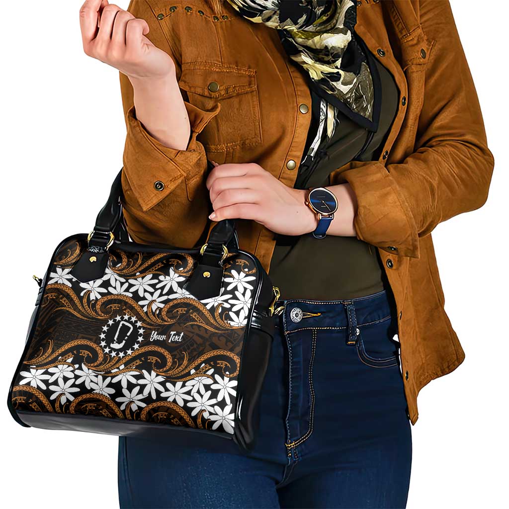 Personalised Cook Islands Rakahanga Shoulder Handbag Tiare Maori Polynesian Waves Tattoo