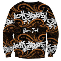Personalised Cook Islands Rakahanga Sweatshirt Tiare Maori Polynesian Waves Tattoo