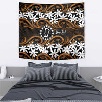 Personalised Cook Islands Rakahanga Tapestry Tiare Maori Polynesian Waves Tattoo