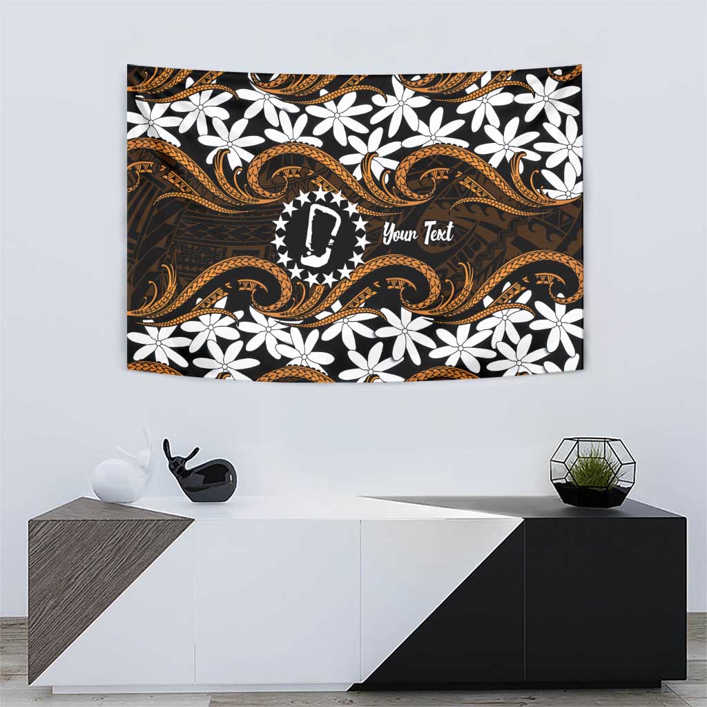 Personalised Cook Islands Rakahanga Tapestry Tiare Maori Polynesian Waves Tattoo