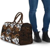 Personalised Cook Islands Rakahanga Travel Bag Tiare Maori Polynesian Waves Tattoo