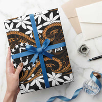 Personalised Cook Islands Rakahanga Wrapping Paper Tiare Maori Polynesian Waves Tattoo LT14 - Polynesian Pride