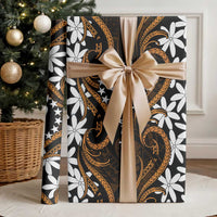 Personalised Cook Islands Rakahanga Wrapping Paper Tiare Maori Polynesian Waves Tattoo LT14 - Polynesian Pride