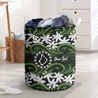 Personalised Cook Islands Palmerston Laundry Basket Tiare Maori Polynesian Waves Tattoo