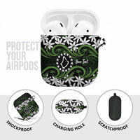 Personalised Cook Islands Palmerston AirPods Case Tiare Maori Polynesian Waves Tattoo