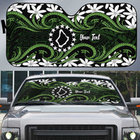 Personalised Cook Islands Palmerston Auto Sun Shade Tiare Maori Polynesian Waves Tattoo