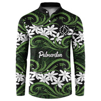 Personalised Cook Islands Palmerston Button Sweatshirt Tiare Maori Polynesian Waves Tattoo