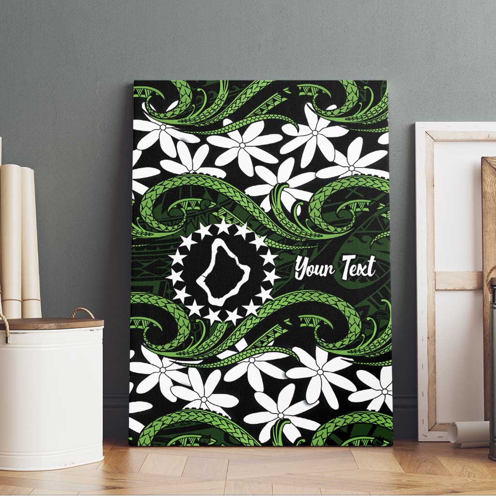 Personalised Cook Islands Palmerston Canvas Wall Art Tiare Maori Polynesian Waves Tattoo